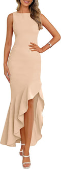 PRETTYGARDEN Wedding Guest Dresses for Women 2026 Summer Formal Gala Maxi Dress Ruffle Mermaid Cocktail Long Dresses