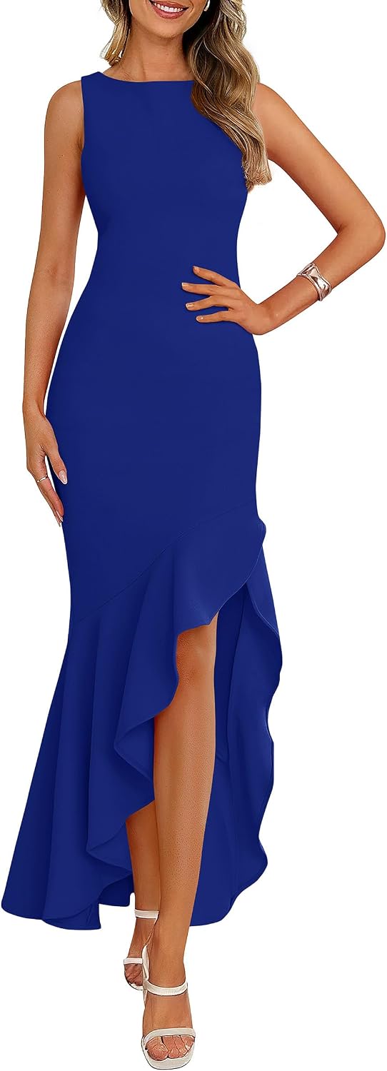 PRETTYGARDEN Wedding Guest Dresses for Women 2026 Summer Formal Gala Maxi Dress Ruffle Mermaid Cocktail Long Dresses