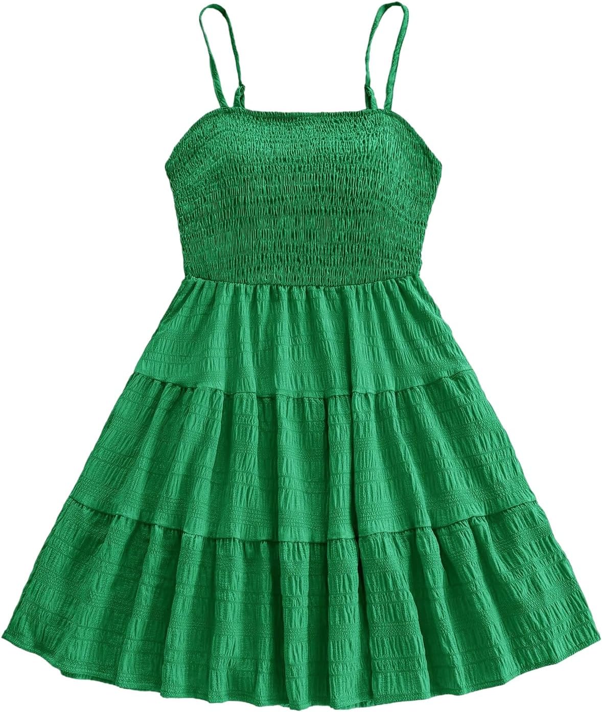 SOLY HUX Women's Sleeveless Smock Cami Mini Summer Dress | Sundress, Swing A Line, Cute Short Dress, Casual, Beach Dresses