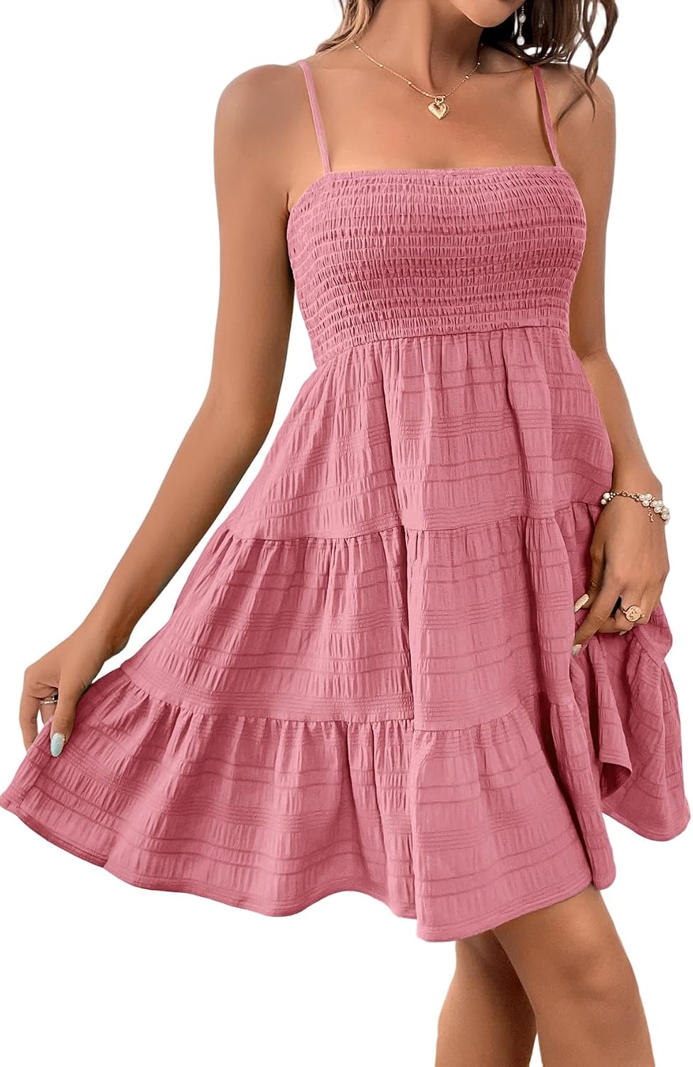SOLY HUX Women's Sleeveless Smock Cami Mini Summer Dress | Sundress, Swing A Line, Cute Short Dress, Casual, Beach Dresses